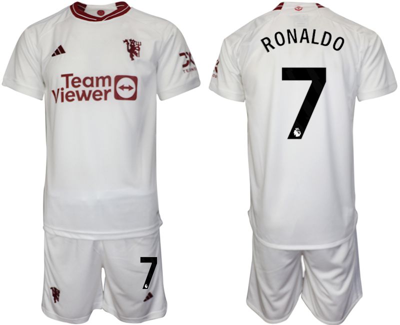 Men 2023-2024 Club Manchester United away white 7 Soccer Jersey